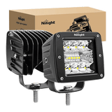 3" 42W Upgraded Triple Row Spot/Flood Square LED Pods (Pair)