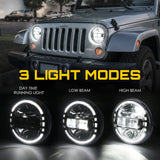 7" LED Halo Headlights For 2007-2018 Jeep Wrangler | Envision Series