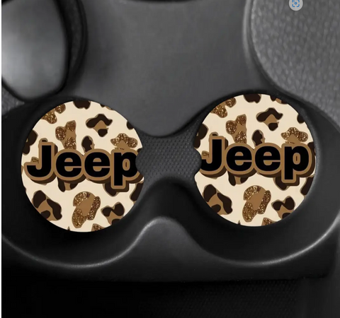 Jeep Car and Pride Glitter Leopard  Coasters