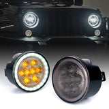 LED Turn Signal Light with Halo DRL for 07-18 Jeep Wrangler JK (Smoke)