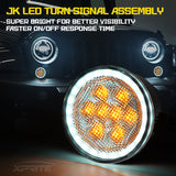 LED Turn Signal Light with Halo DRL for 07-18 Jeep Wrangler JK