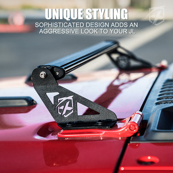Prevail Series Hood Mounting Brackets for 30" - 32" LED Light Bars For 2018+ Jeep Wrangler JL & Gladiator JT