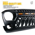 Xprite Venom Series Replacement Grille with LED Running Lights for Jeep Wrangler 2007-2018 JK