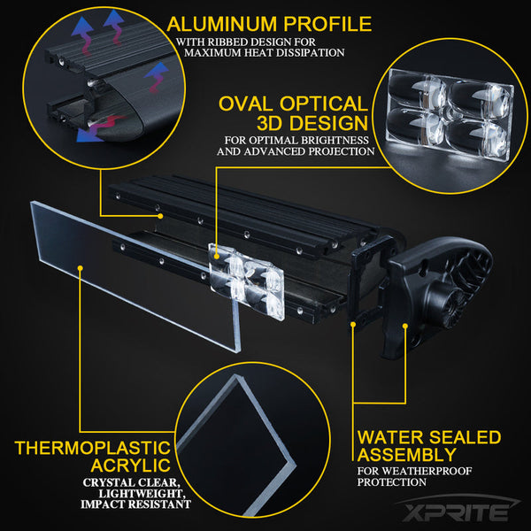 Double Row White LED Light Bar with Amber Backlight | Sunrise Series  50" LED Light Bar