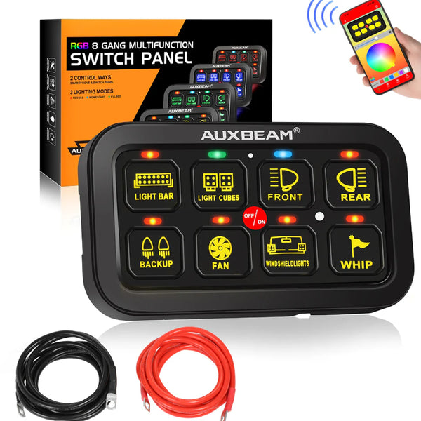 AR-800 RGB SWITCH PANEL WITH APP, TOGGLE/ MOMENTARY/ PULSED MODE SUPPORTED(ONE-SIDED OUTLET)