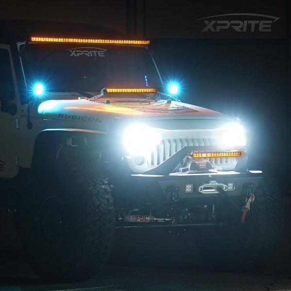 Double Row White LED Light Bar with Amber Backlight | Sunrise Series  WL-C8AMBER-120SS     22" LED Light Bar