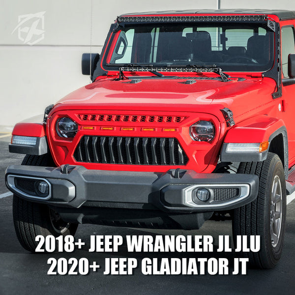 Prevail Series Hood Mounting Brackets for 30" - 32" LED Light Bars For 2018+ Jeep Wrangler JL & Gladiator JT