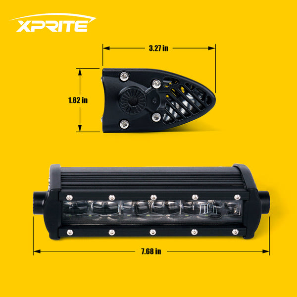 Double Row White LED Light Bar with Amber Backlight | Sunrise Series  WL-C8AMBER-120SS     22" LED Light Bar