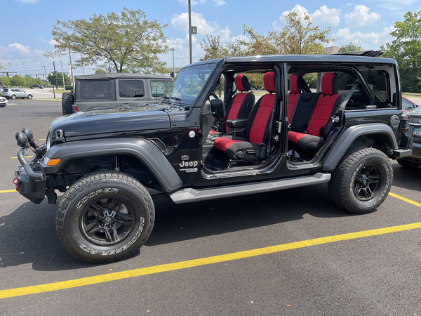 Diver Down Front and Rear Neoprene Seat Covers for 18-23 Jeep Wrangler JL Unlimited 4-Door With Armrest