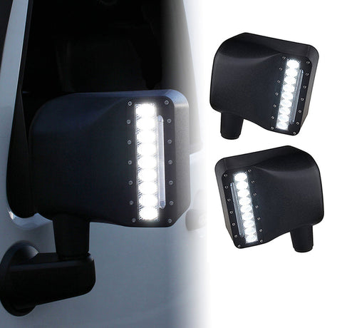 Jeep Wrangler JK Side Mirror with LED Spotlight