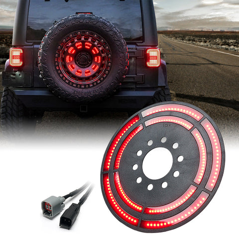 Jeep Wrangler 14" Dual Ring Spare Tire Brake Light | Typhoon Series