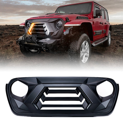 Angry Grille with Turn Signal Lights for Jeep JL/JT | Vader Series