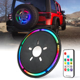 14" Spare Tire RGB LED Brake Light with Remote Control For 2007-2018 Jeep Wrangler JK & 2018+ JL