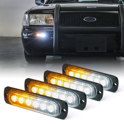 Alert 6 Series 6W Flush Mount Side Marker Emergency Strobe Light - Set of 4