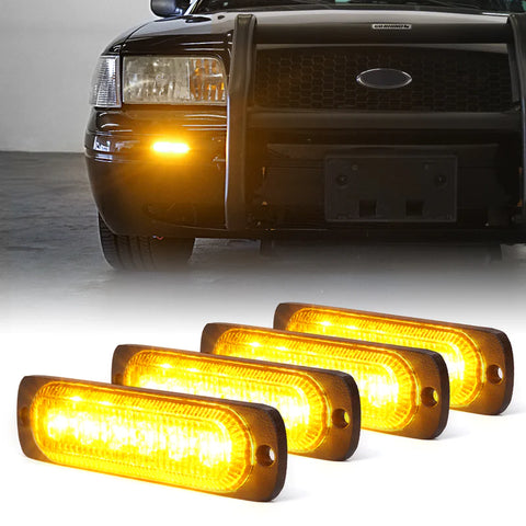 Alert 6 Series 6W Flush Mount Side Marker Emergency Strobe Light - Set of 4