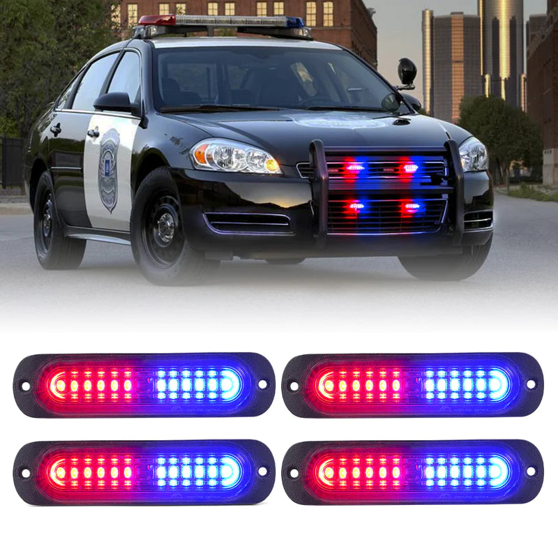Alert 6 Series 6W Flush Mount Side Marker Emergency Strobe Light - Set of 4