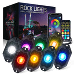 RGBW LED Rock Lights Kit with Bluetooth Control | Trophy Series (8pc)