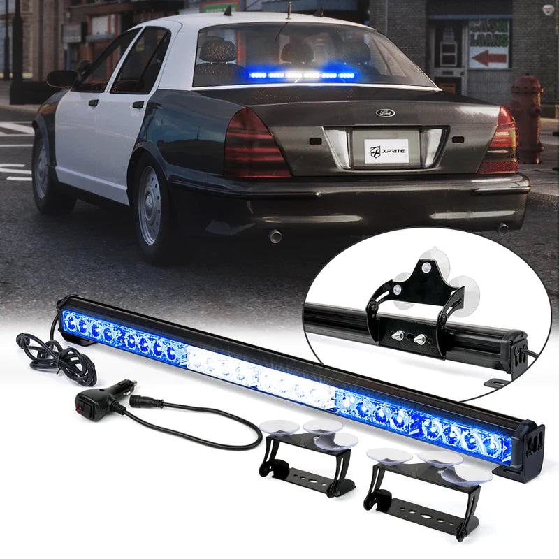 27" G2 LED Traffic Advisor Strobe Light Bar with Suction Cup Brackets