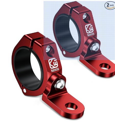 2 PCS UTV Whip Mounts, Sturdy UTV Flag Mount, Aluminium Alloy Whip Light Mount, 360° Rotating Adjustable Off-Road Light Bar Clamp Mount Fit for 1.5"/1.65"/1.75"/1.85"/2" Roll Bar Cage, Red