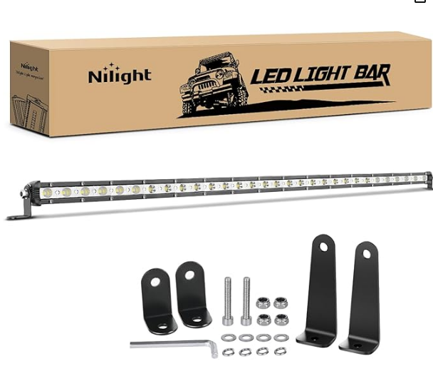 Single Row LED Light Bar Ultra-Slim Spot Flood Combo Light Bar 31 Inch 90W Fog Light Driving Light Work Light Roof Bumper Light for Offroad 4x4 Trucks Polaris SUV ATV UTV