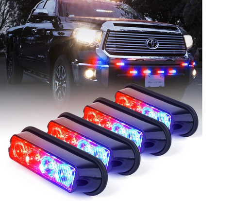 Red & Blue Surface Mount Grille Strobe Lights