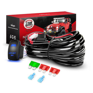 12AWG Wire Harness Kit 1 Lead W/ 12V 5Pin Switch | 3 Fuses | 2 Spade Connectors