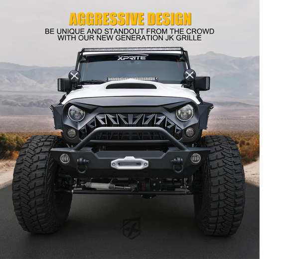 Replacement JK Front Grille Venom Series G1 for Jeep Wrangler 07-18