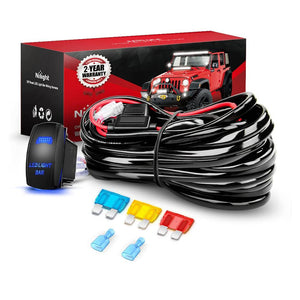 14AWG Wire Harness Kit 1 Lead W/ 12V 5Pin Switch | 3 Fuses | 2 Spade Connectors