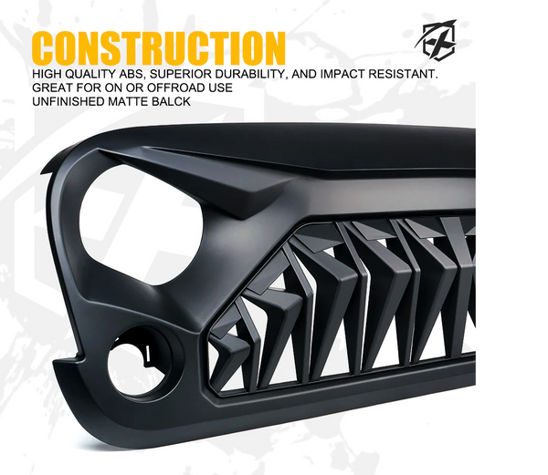 Replacement JK Front Grille Venom Series G1 for Jeep Wrangler 07-18