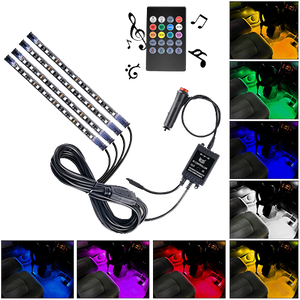 48 Leds Interior Light Strips DC 5V Music Sound Remote Control (4 Pcs)