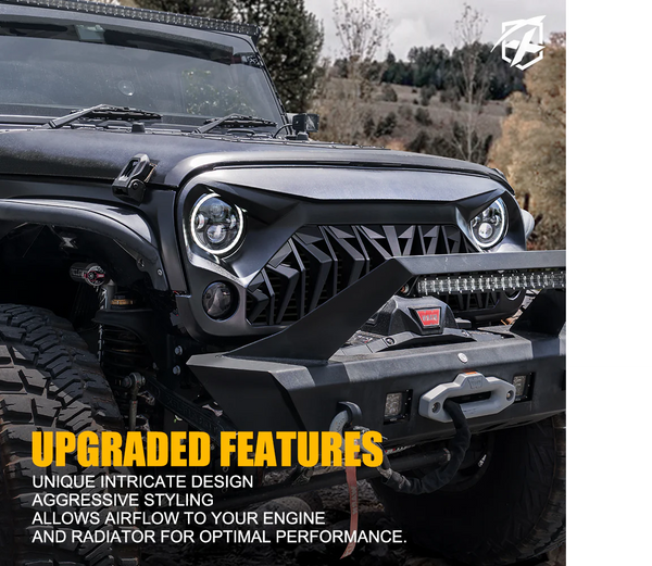Replacement JK Front Grille Venom Series G1 for Jeep Wrangler 07-18