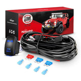 16AWG Wire Harness Kit 2 Leads W/ 12V 5Pin Rear Lights Switch | 3 Fuses | 4 Spade Connectors