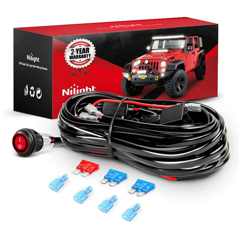 16AWG Wire Harness Aluminium Kit 2 Leads W/ 12V 3Pin Switch | 3 Fuses | 4 Spade Connectors