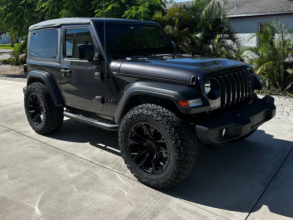 20x10 Fuel Wheels Flame & 35in NITTO All-Terrain Ridge Grappler A/T Tire Package; Set of 5 (18-25 Jeep Wrangler JL)