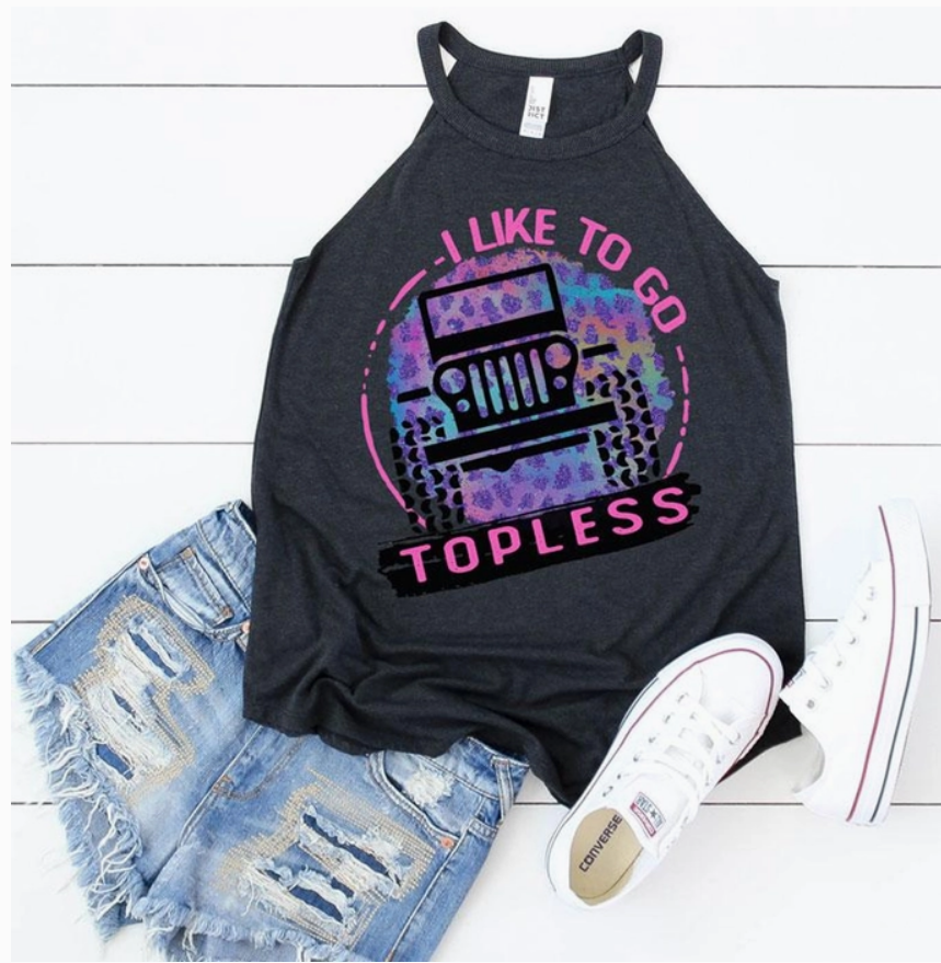 I Like To Go Topless Rocker Tank