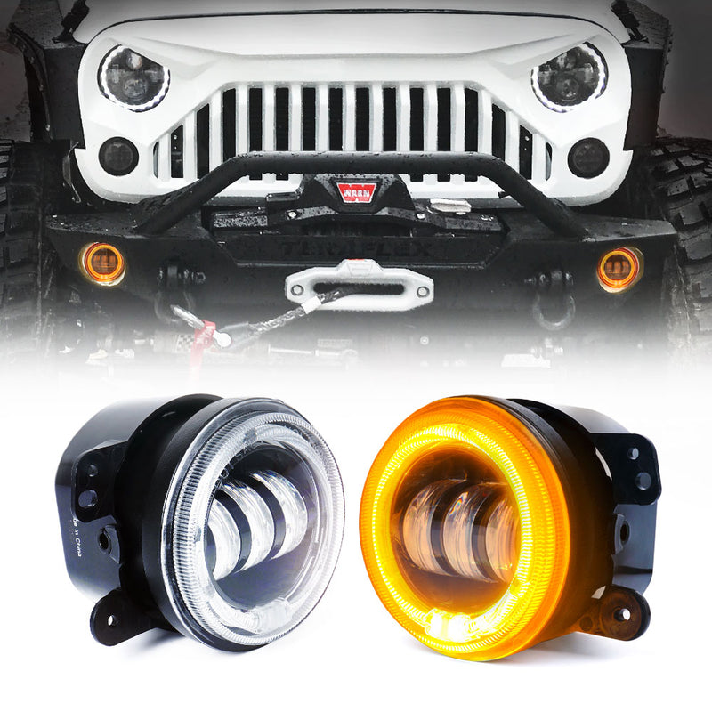 4" LED Fog Light Halo Ring for Jeep Wrangler | Adventure Series