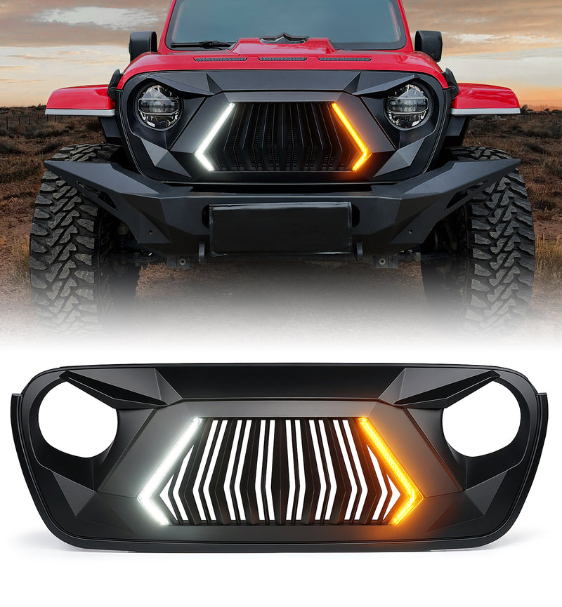 Jeep Front Grille with Turn Signal for 2018+ Jeep Wrangler JL