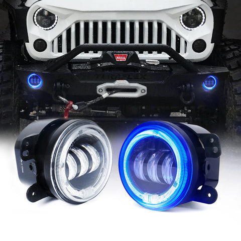 4" LED Fog Light Halo Ring for Jeep Wrangler | Adventure Series