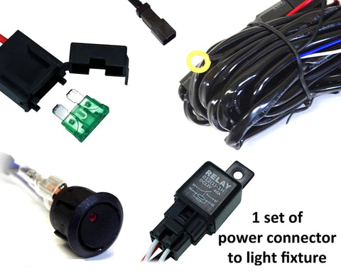 LED Light Wiring Harness with 40 Amp Relay and ON/OFF Switch