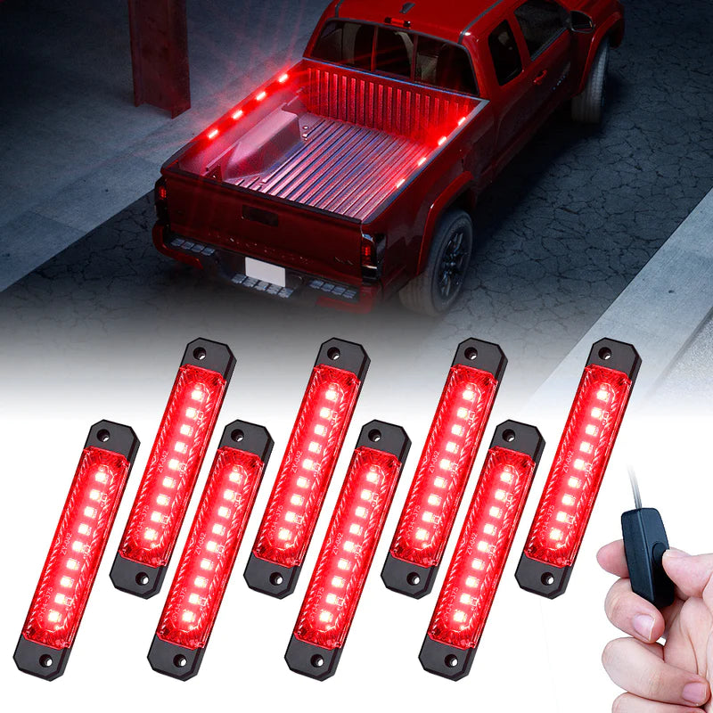 Focal Series Truck Bed Interior Exterior LED Light 8 Pod Set w/ Switch
