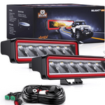 6.5" 30W 3250LM Spot LED Light Bars (Pair) | 16AWG DT Wire