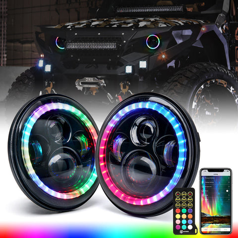7" RGB Headlights with Chasing Halo | Exhibit Series