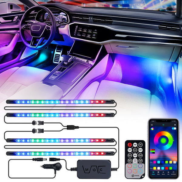 4PC Celestial Dream Series RGB LED Interior Car Light Set - Bluetooth and Remote Control