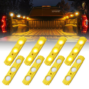 8 LED Rock Light Pods Truck Bed Lighting Kit with Switch