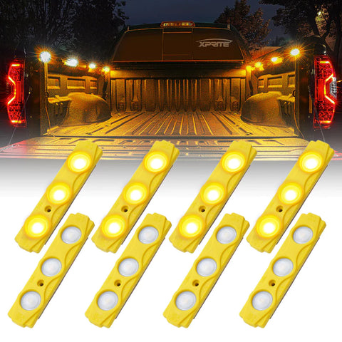 8 LED Rock Light Pods Truck Bed Lighting Kit with Switch