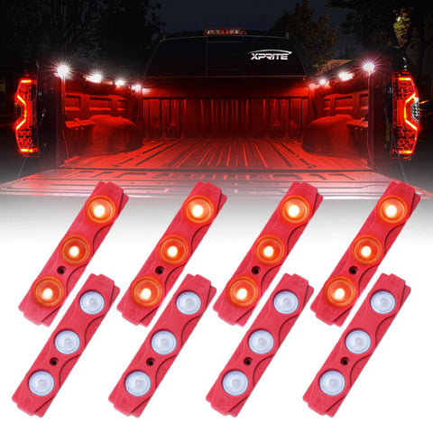 8 LED Rock Light Pods Truck Bed Lighting Kit with Switch