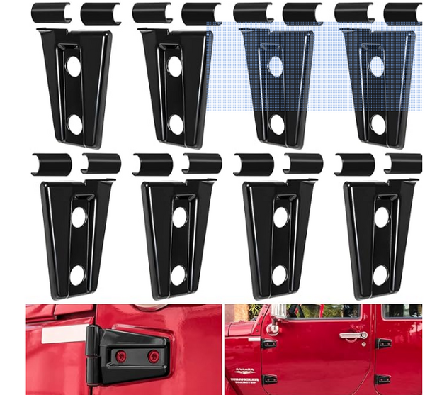 Door Hinge Cover Trim Exterior Accessories for Jeep Wrangler JK JKU Sport Rubicon Sahara X Unlimited 2-Door & 4-Door 2007-2018