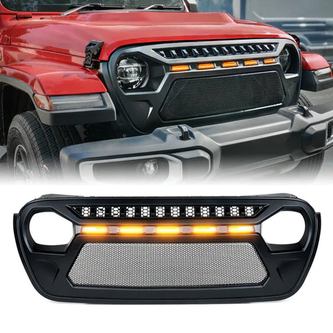 Grille with Amber LED Lights for Jeep JT/JL