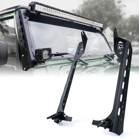 Light Bar Mounting Brackets w/ Lower Jeep Wrangler TJ LJ (1997-2006) Mamba Series Front Windshield 50" - WLB-0028-G1