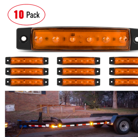 3.8” 6 LEDs Amber Side Marker Lights